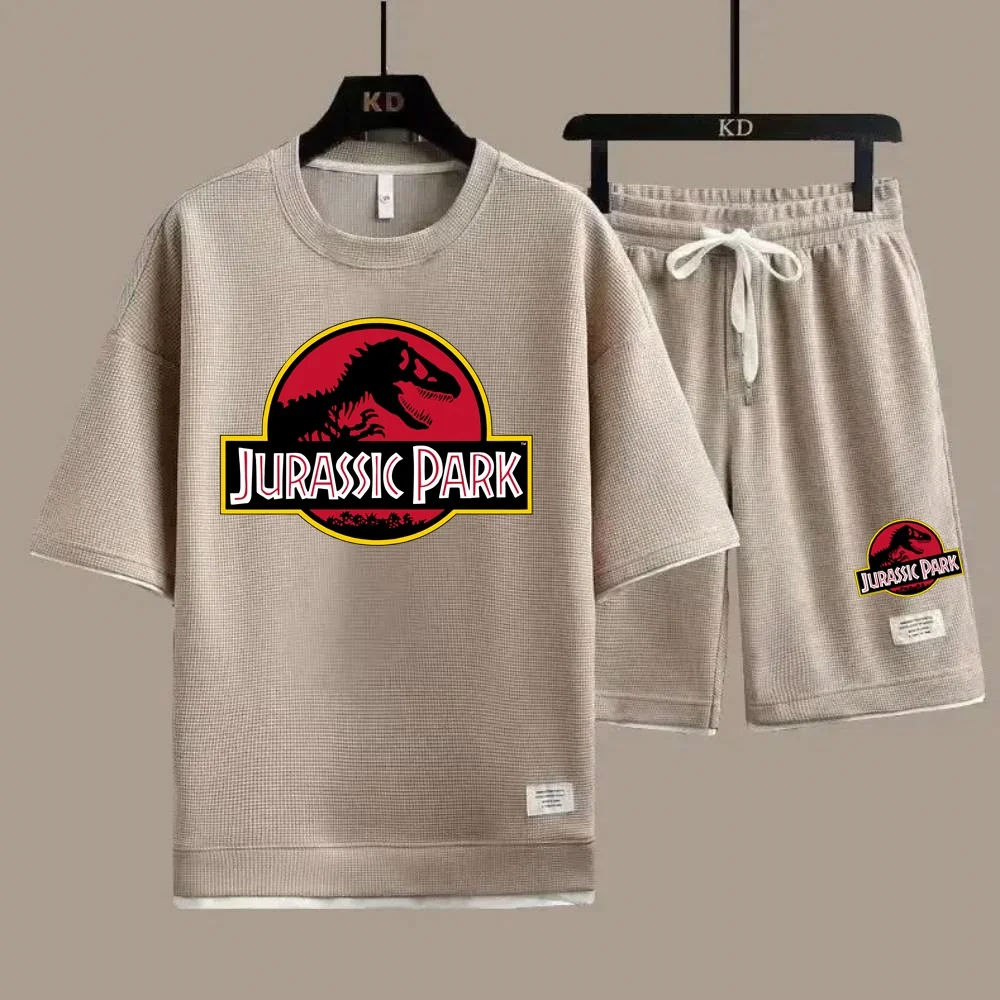 Jurassic park dinosaur world графический мужской спортивный костюм - Фотография_3