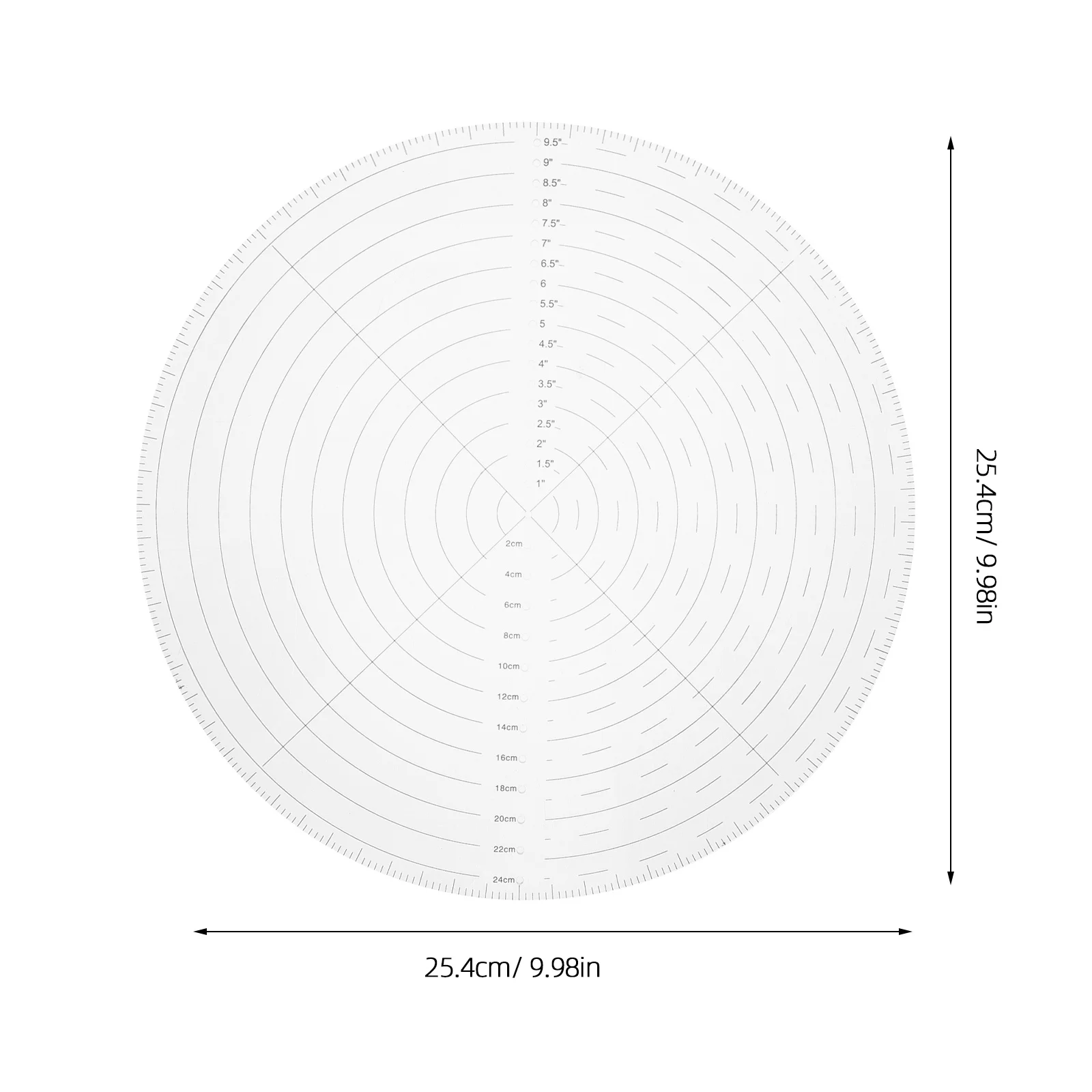 Прозрачная акриловая круглая центральная линейка - Фотография_4