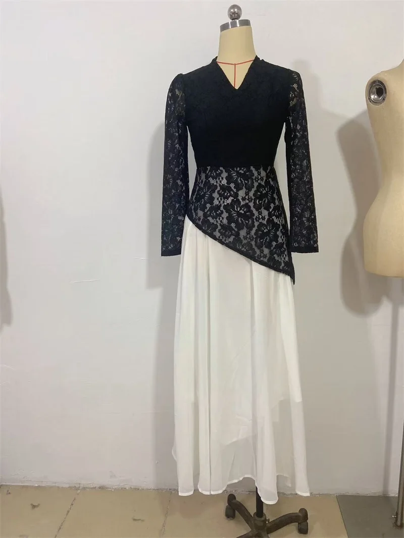 Саудовская аравия кружевное женское платье для выпускного вечера черное - Фотография_2