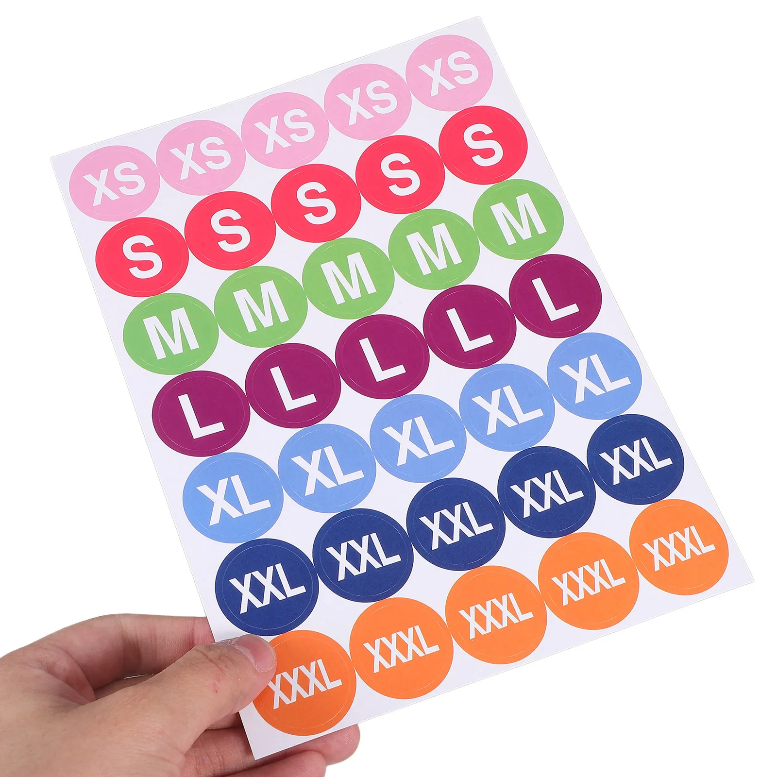 Круглые наклейки с размерами одежды - Фотография_4