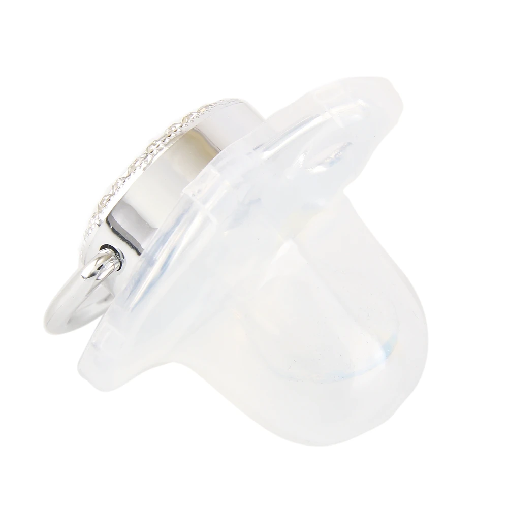 Серебряная детская соска с буквами и красочным драгоценным камнем - Фотография_5