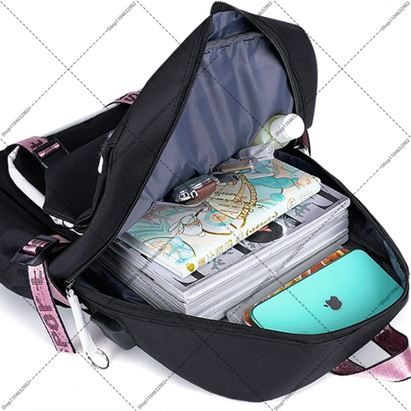 Kpop demon hunters школьный рюкзак с зарядкой через usb - Фотография_6