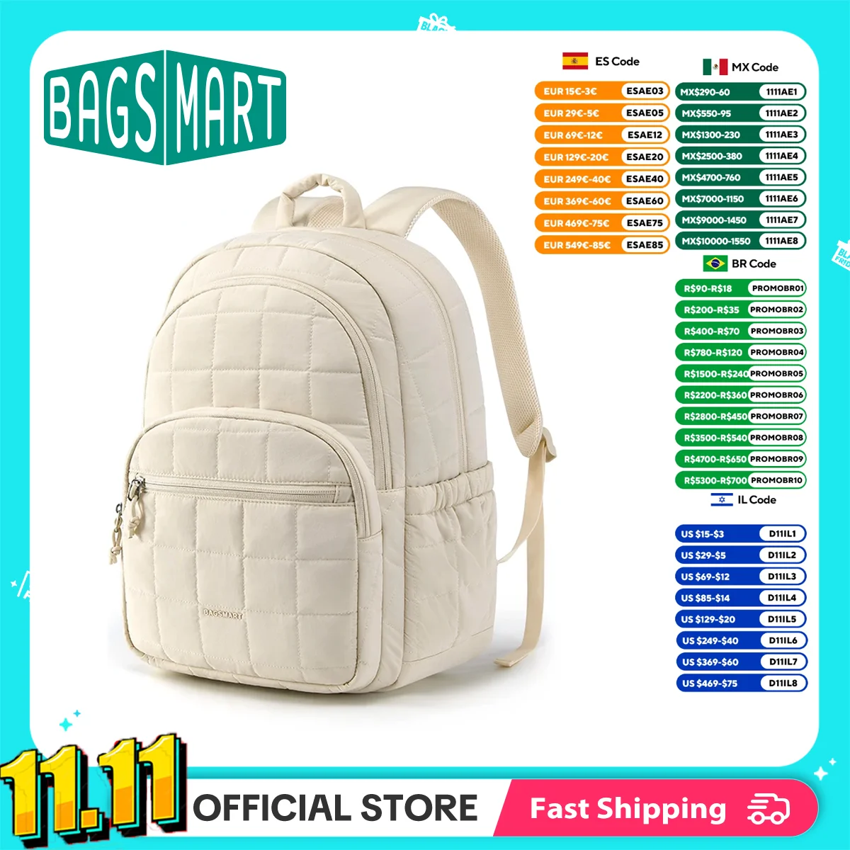 Bagsmart женская рюкзак для школы для девочек