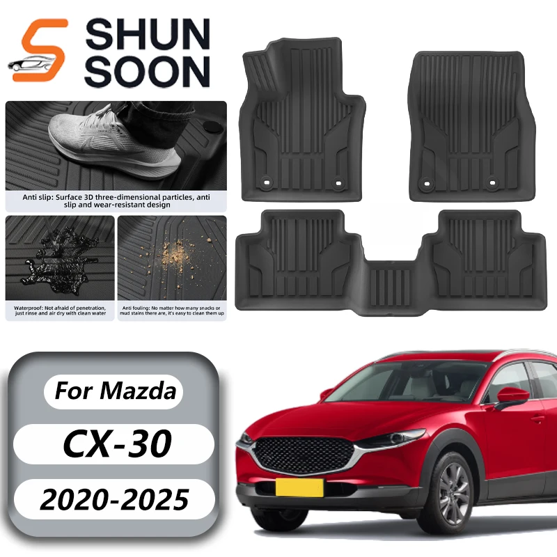 Для mazda cx-30 2020-2024 2025 tpe 3d автомобильные коврики
