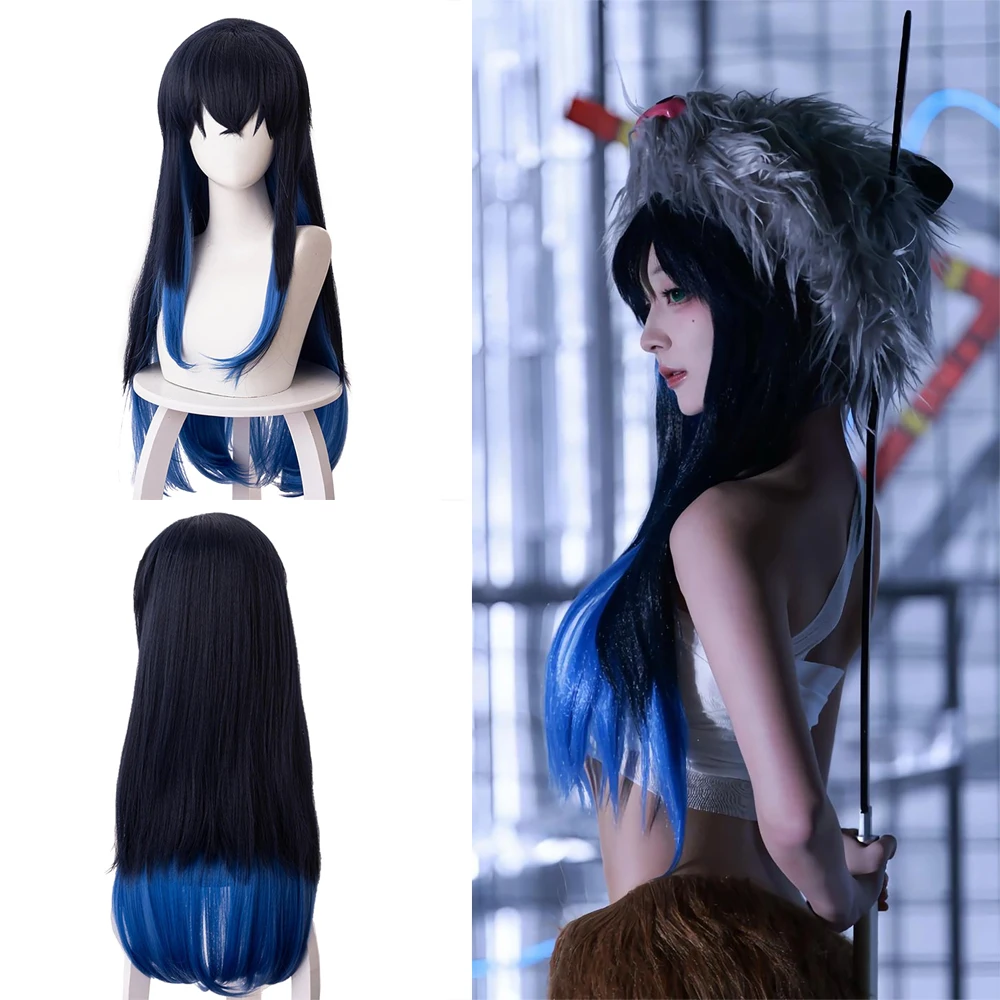 Аниме demon slaye hashibira inosuke ‌   синтетические волосы для косплея