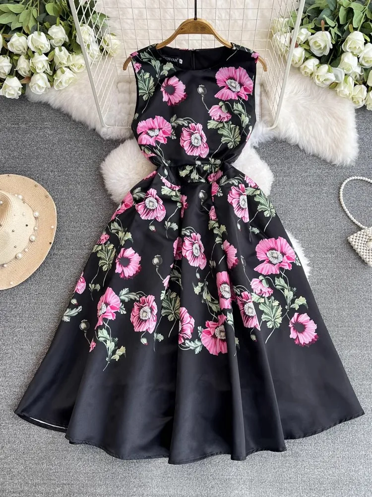 Женское жаккардовое платье-майка без рукавов