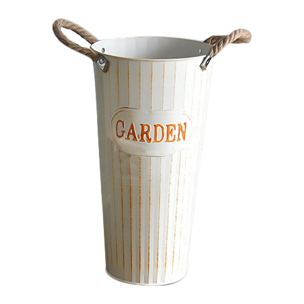 Ретро железное ведро для цветов для домашнего офиса - Фотография_3