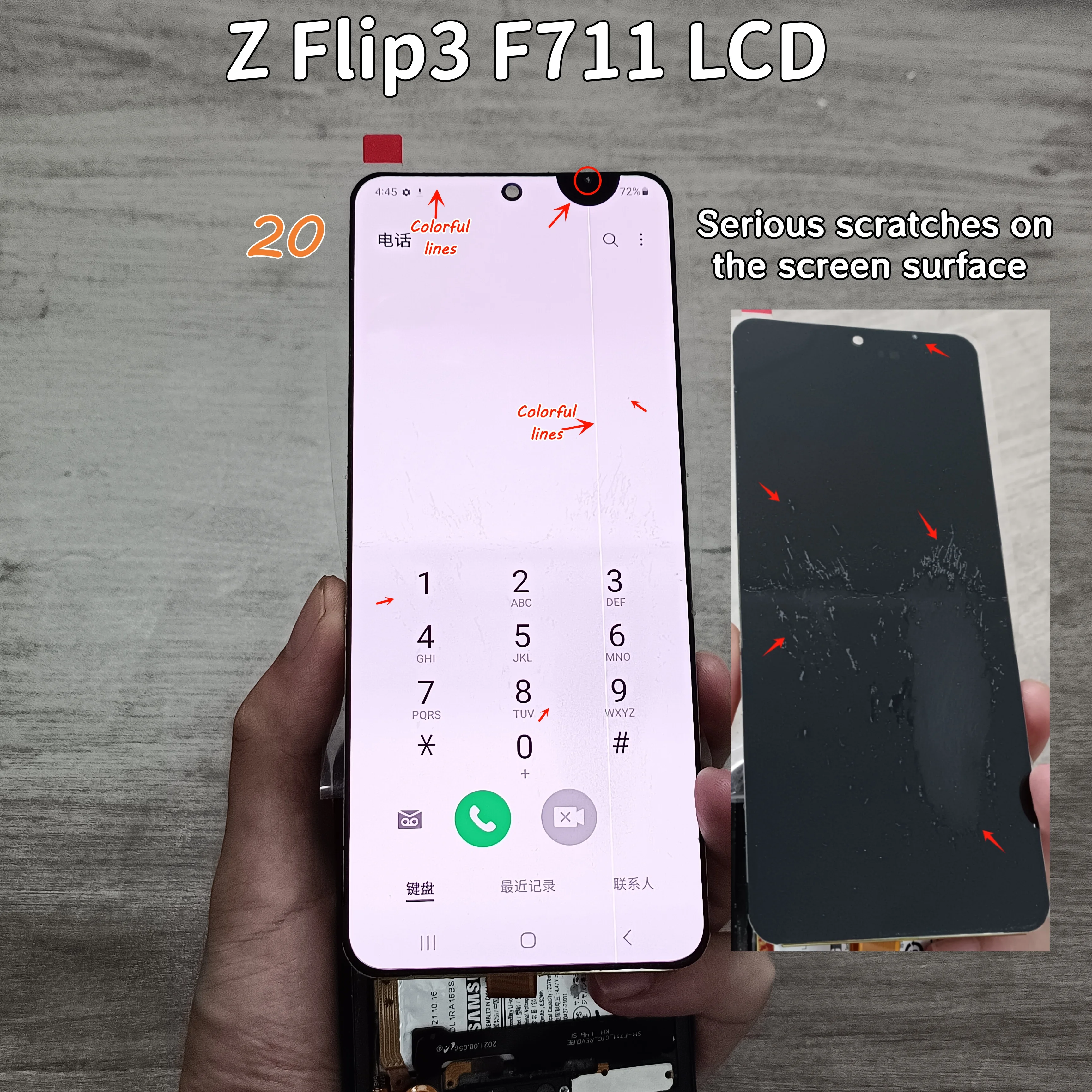 Для samsung z flip 3 5g жк-дисплей f711 f7110 - Фотография_4