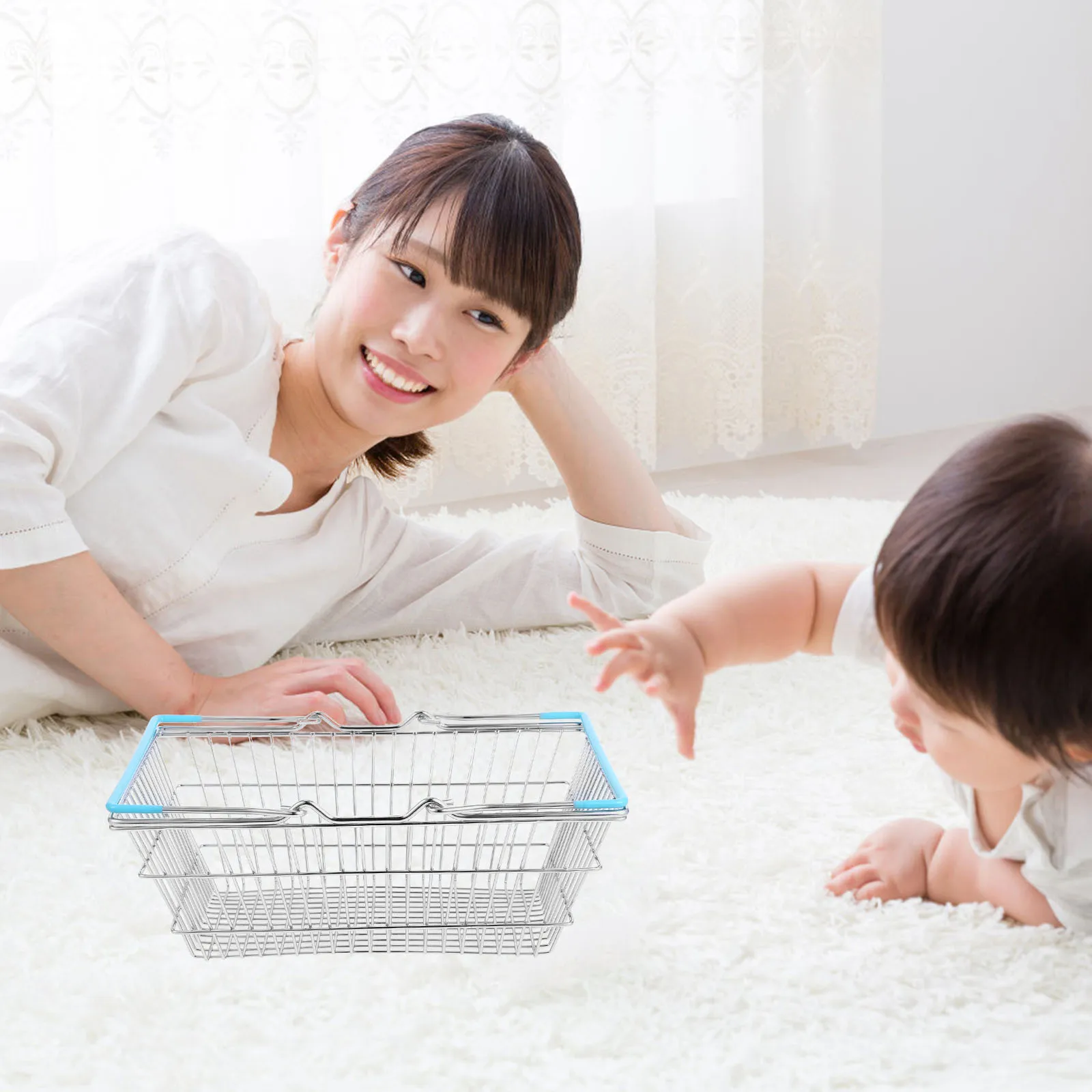 Прочная железная мини-корзина для покупок для детей - Фотография_3