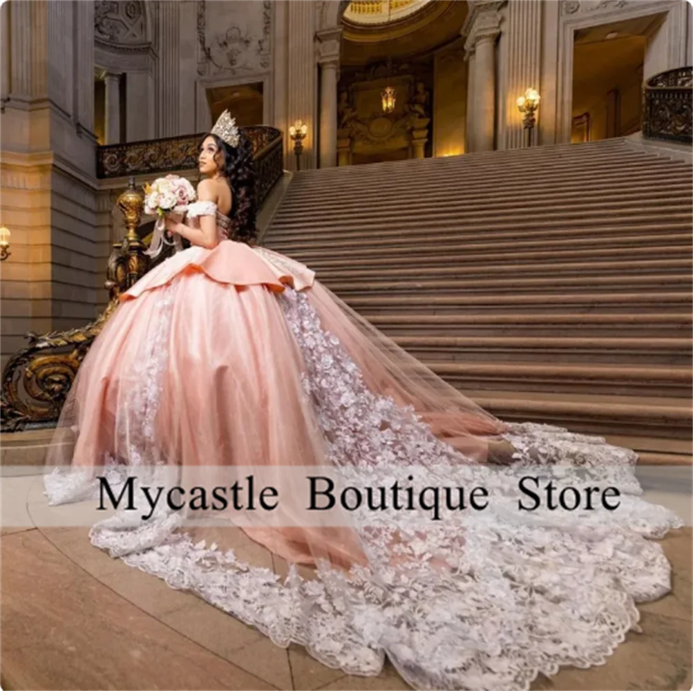 Розовое платье принцессы quinceanera