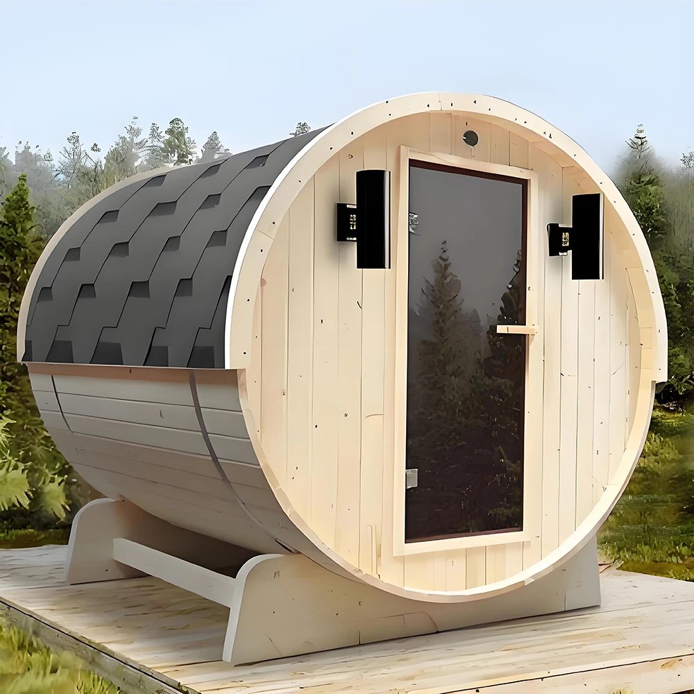 Индивидуальная традиционная уличная сауна для двух человек в форме ванны - Фотография_5