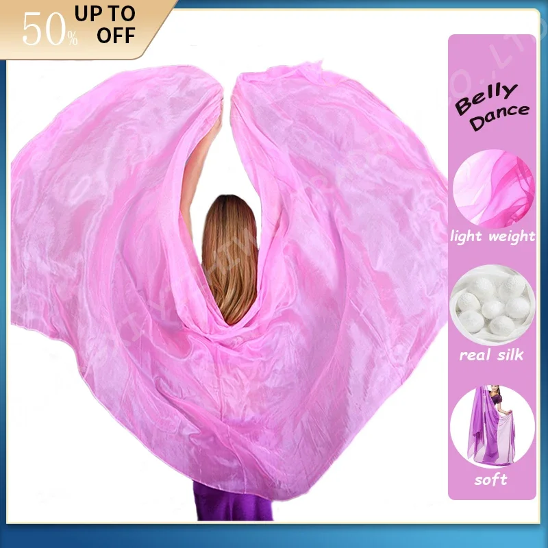Натуральная шелковая вуаль для танца живота - Фотография_2