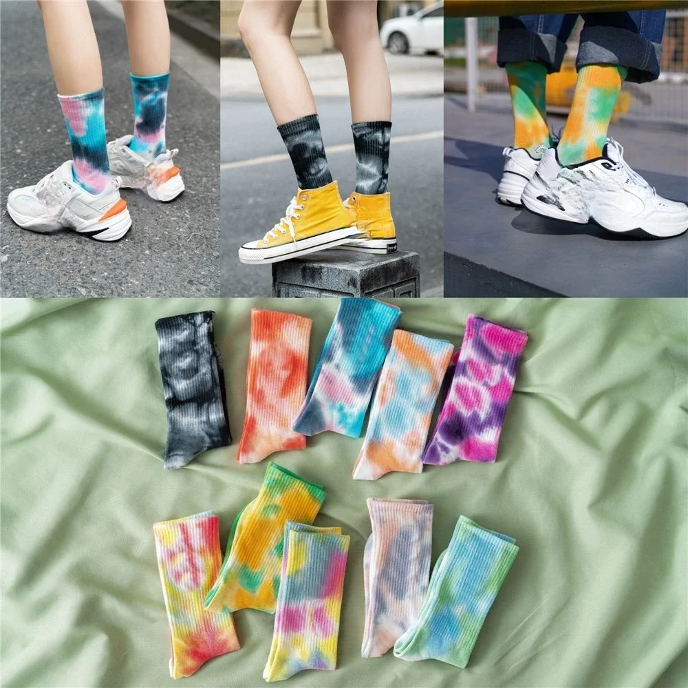 Носки tie-dye, женские носки-трубы