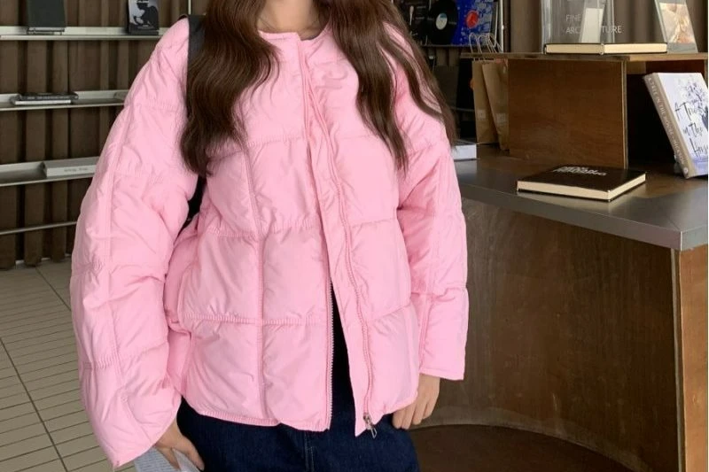 Модная хлопковая куртка с круглым вырезом для женщин - Фотография_2