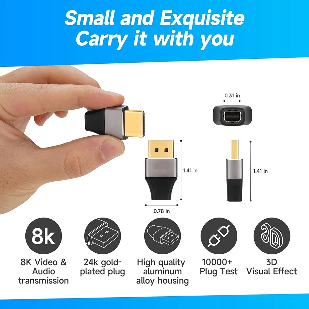 Адаптер mini displayport-displayport 8k60hz dp2 - Фотография_6