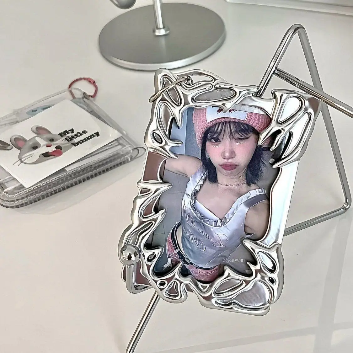 Ins серебряный держатель для фотокарт в стиле k-pop - Фотография_3