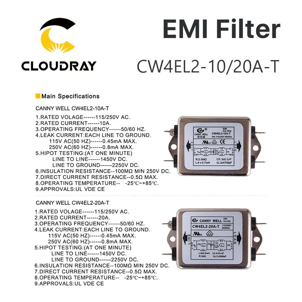 Cloudray power emi filter cw4l2-10a-t - Фотография_6