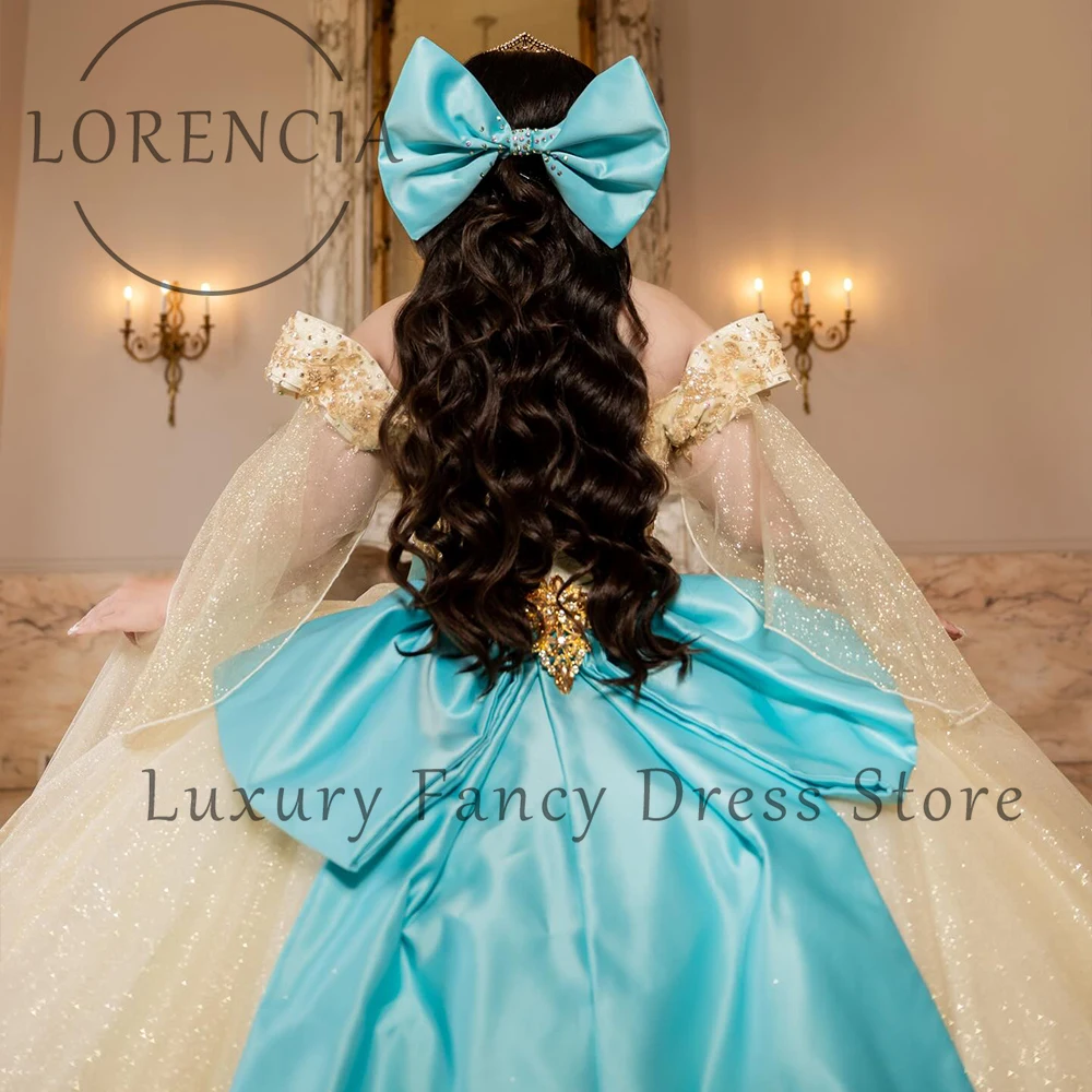 Тюлевое платье принцессы quinceanera с блестящей аппликацией - Фотография_4