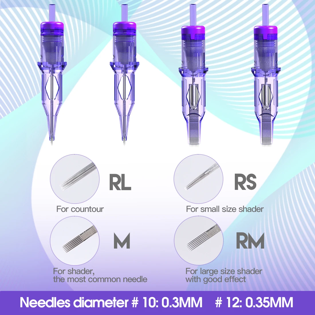 Смешанные размеры rl/rs/rm/m mast tattoo pro - Фотография_2