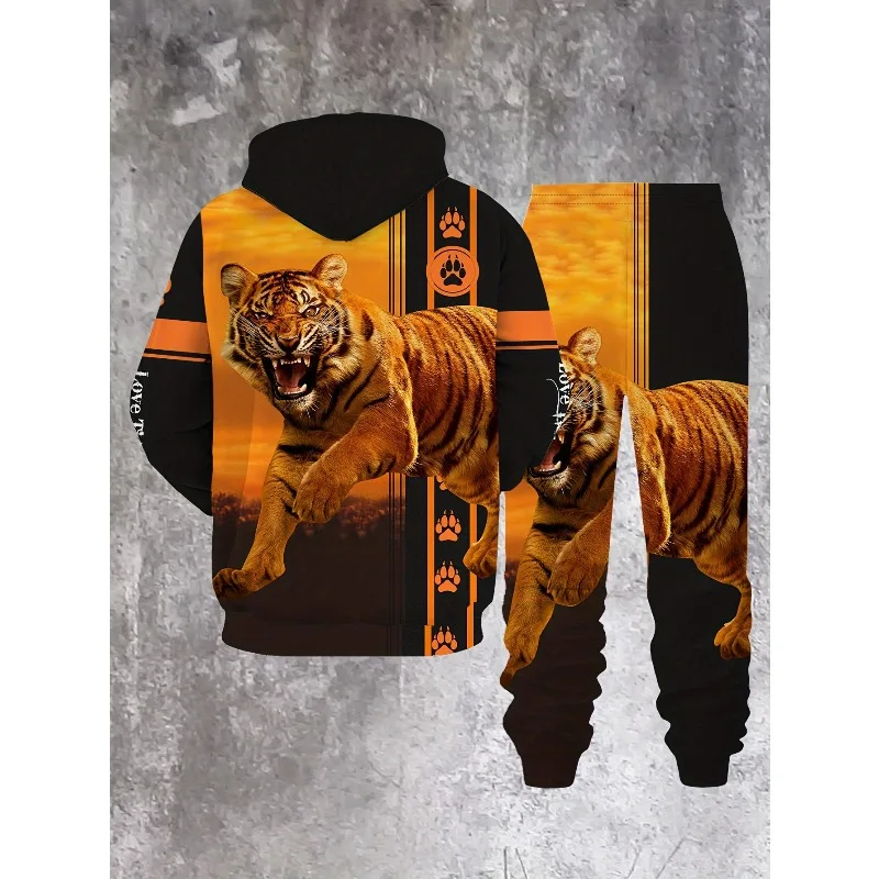 Мужской костюм с принтом животных и тигра - Фотография_5