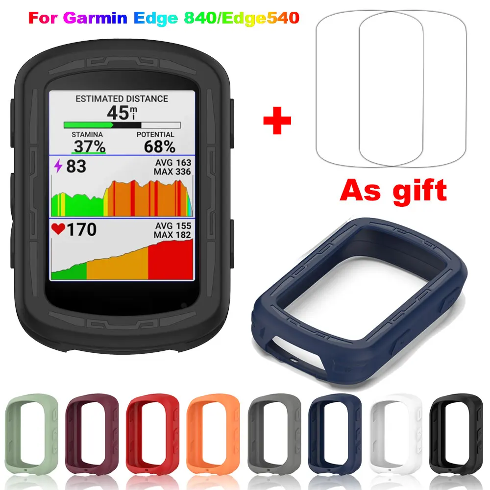 2 в 1 защитные чехлы для garmin edge 840 + стеклянная пленка