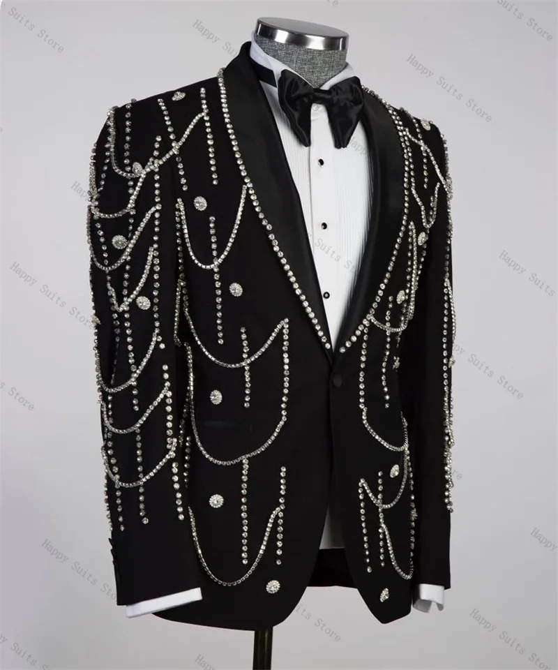 Роскошный мужской костюм с кристаллами и камнями - Фотография_2