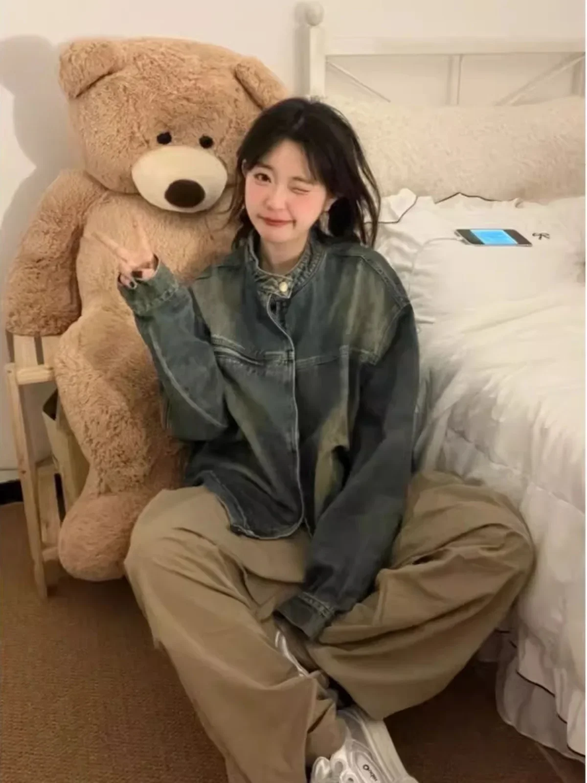 Женская джинсовая куртка в корейском ретро-стиле - Фотография_3