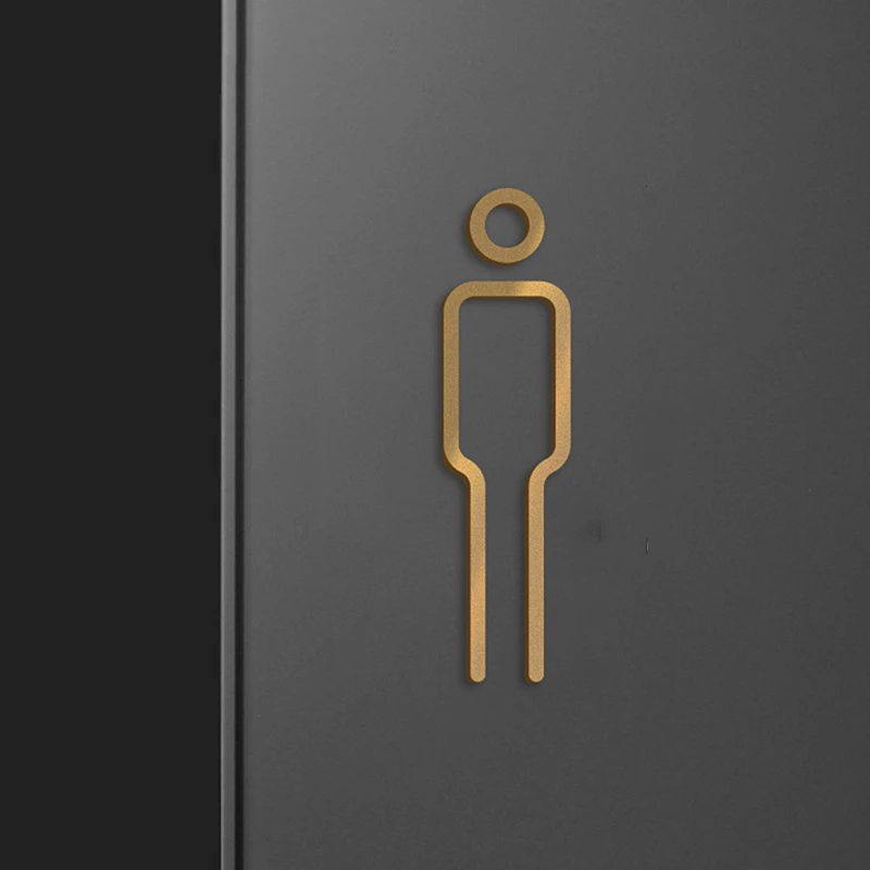 Табличка для туалета цвета черного золота - Фотография_6