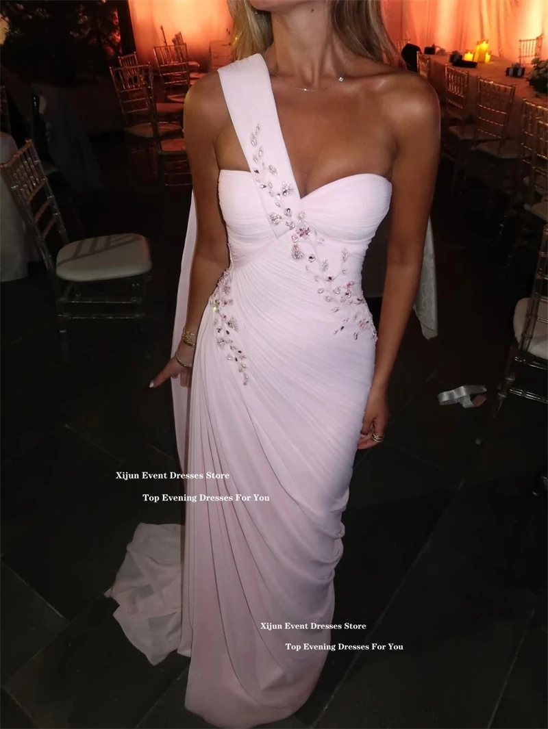 Xijun pink chiffon mermaid evening - Фотография_5