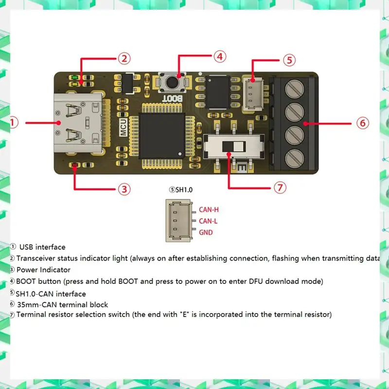 3c electron usb-can модуль canable pcan debugger type-c для linux win10 11