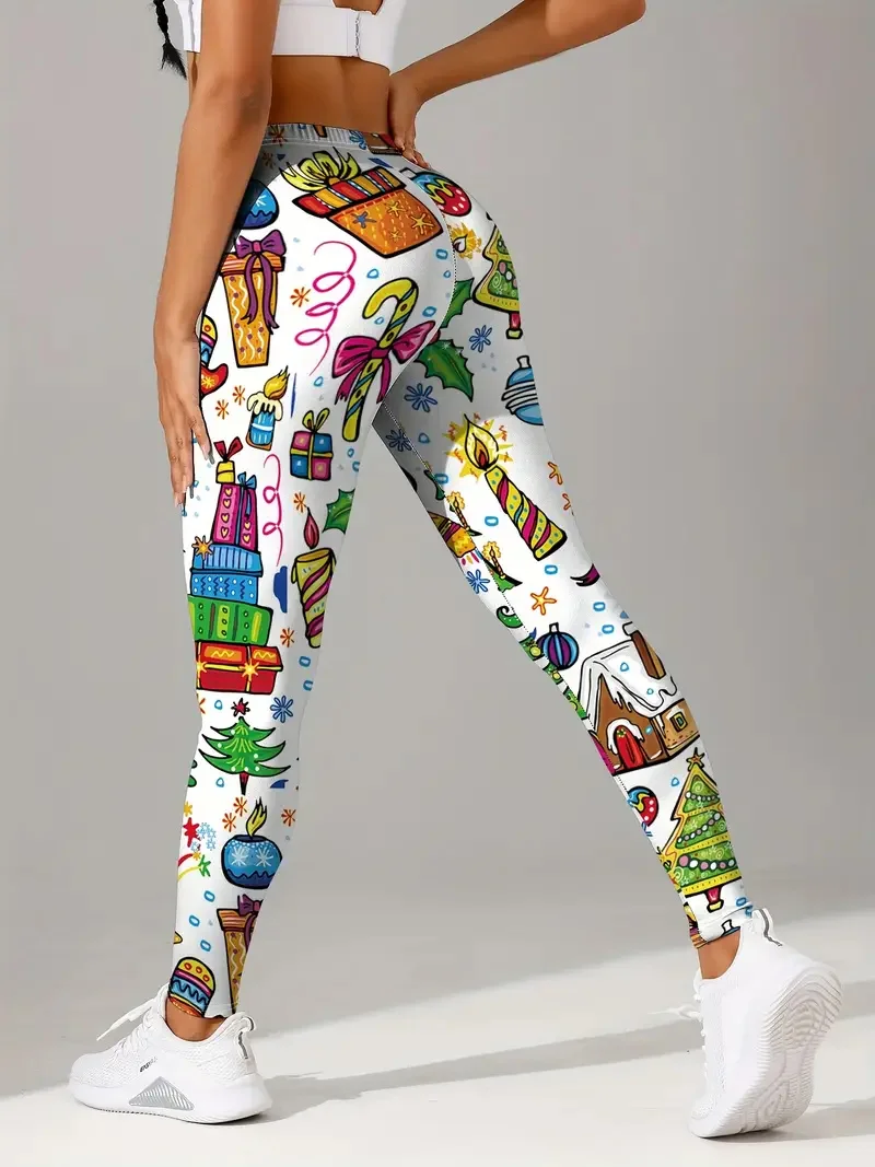 Женские модные рождественские штаны для йоги
