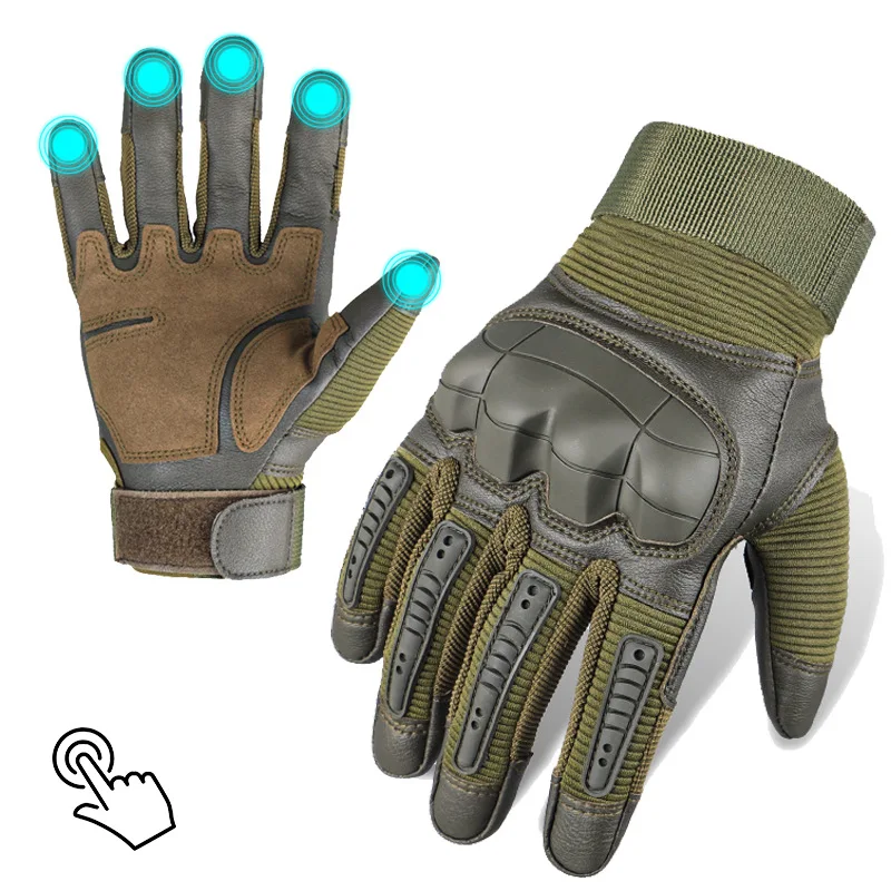 Hard knuckle full finger moto guantes