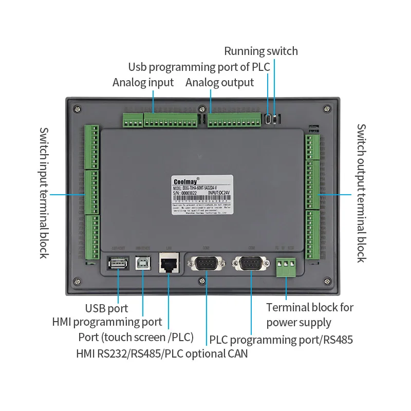 Coolmay 10-дюймовый hmi plc с сенсорным экраном - Фотография_2