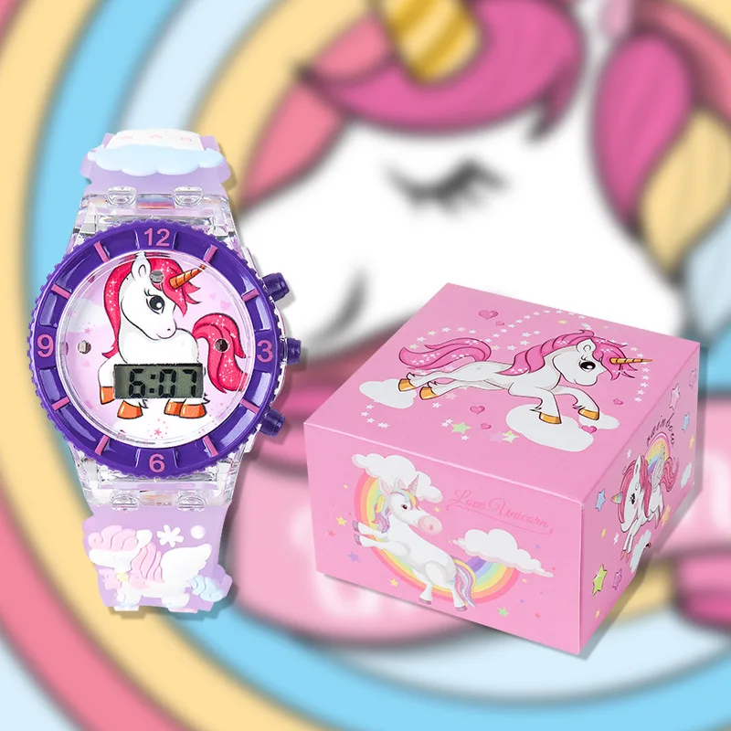 Новые детские часы hello kitty с коробкой kuromi unicorn - Фотография_6
