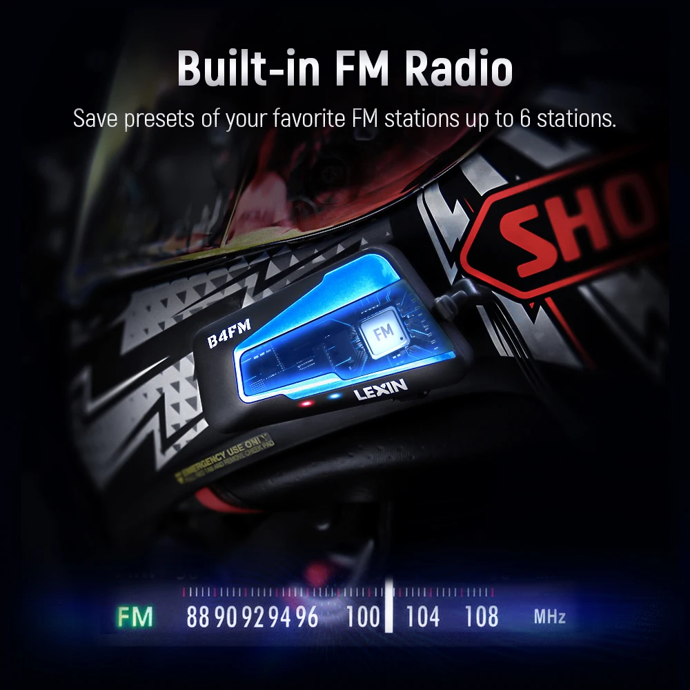 Lexin b4fm-x  bluetooth мотоциклетная гарнитура для шлема - Фотография_2