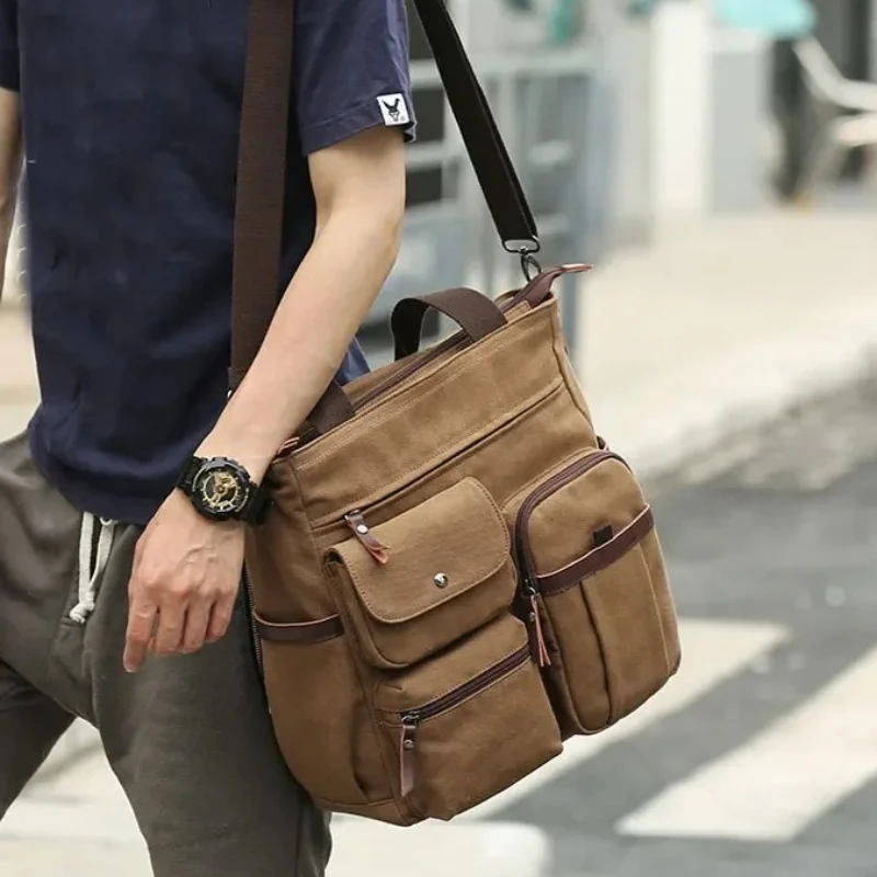 Мужские сумки портфель холщовая - Фотография_2