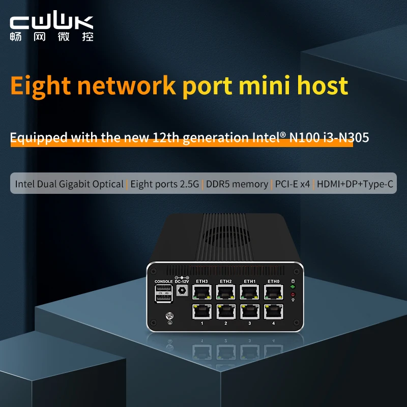 Мини-роутер 12th gen 2*10g sfp intel i3-n305 n100 4x i226-v 2 - Фотография_2
