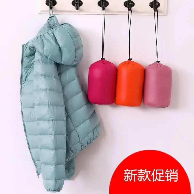 Дешевая зимняя теплая куртка-пуховик с капюшоном и перьями для девушек - Фотография_2