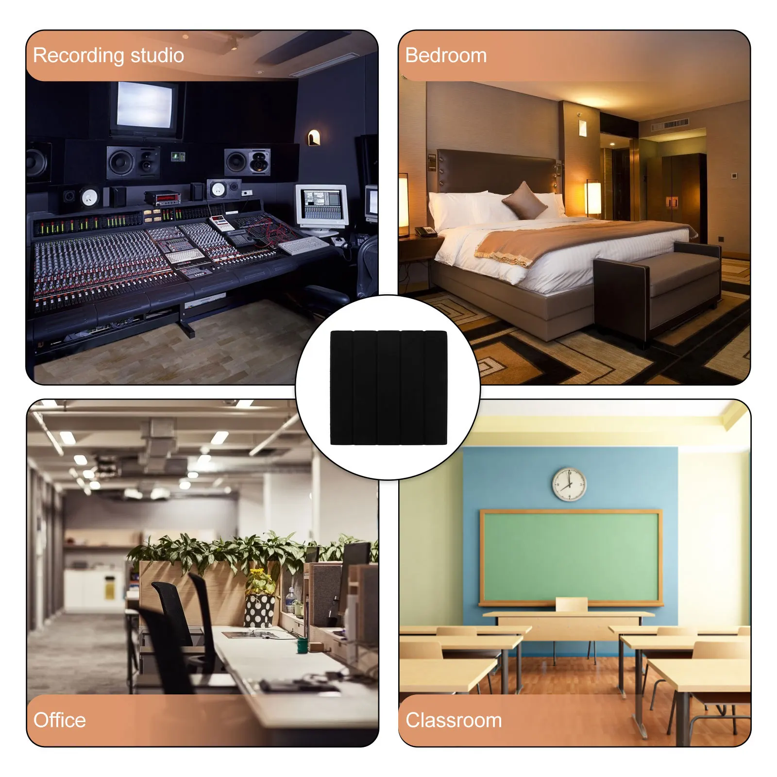 Полиэстеровые акустические настенные панели с вертикальной полосой - Фотография_6