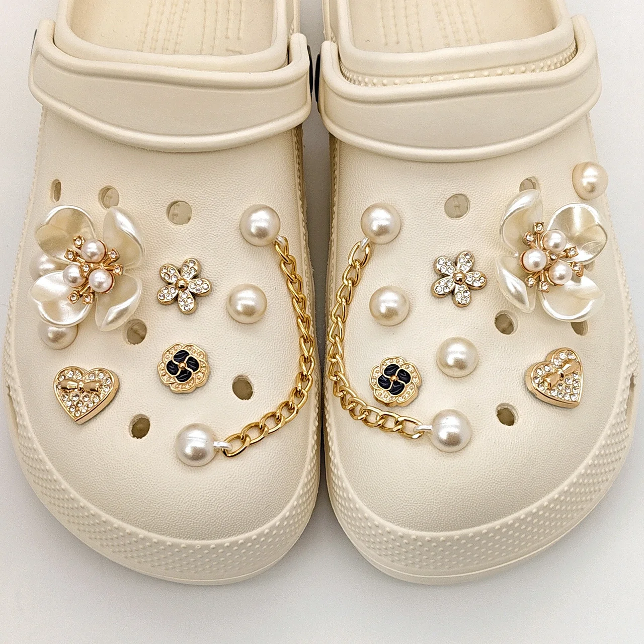 Подвески для обуви с цветочным жемчугом для crocs - Фотография_6