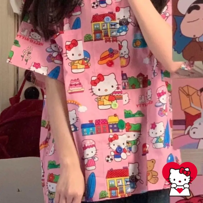 Sanrio милая рубашка hello kittys - Фотография_5