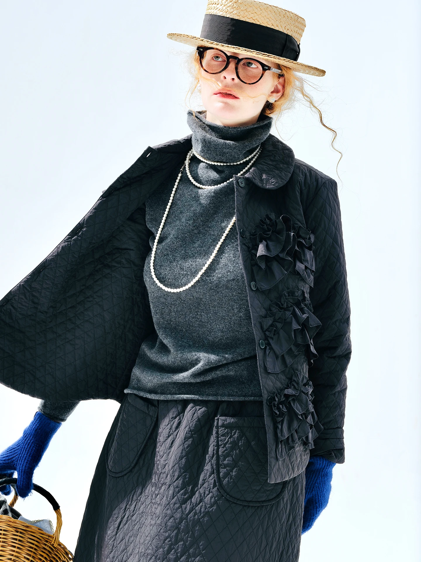 Женская хлопковая куртка с круглым вырезом — зимний стиль imakokoni 2025 - Фотография_5