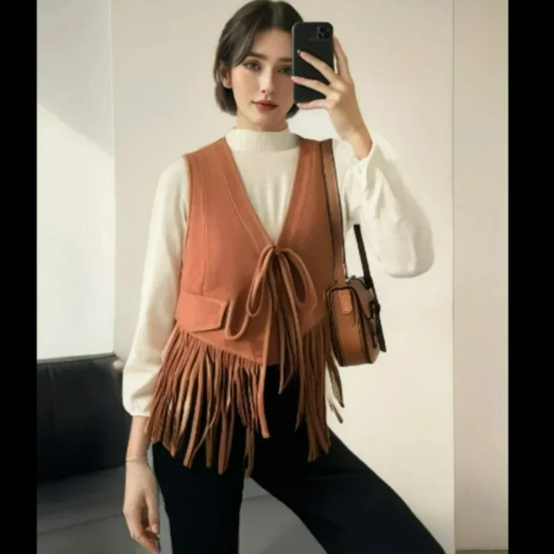 Женские жилеты из натуральной кожи - Фотография_6