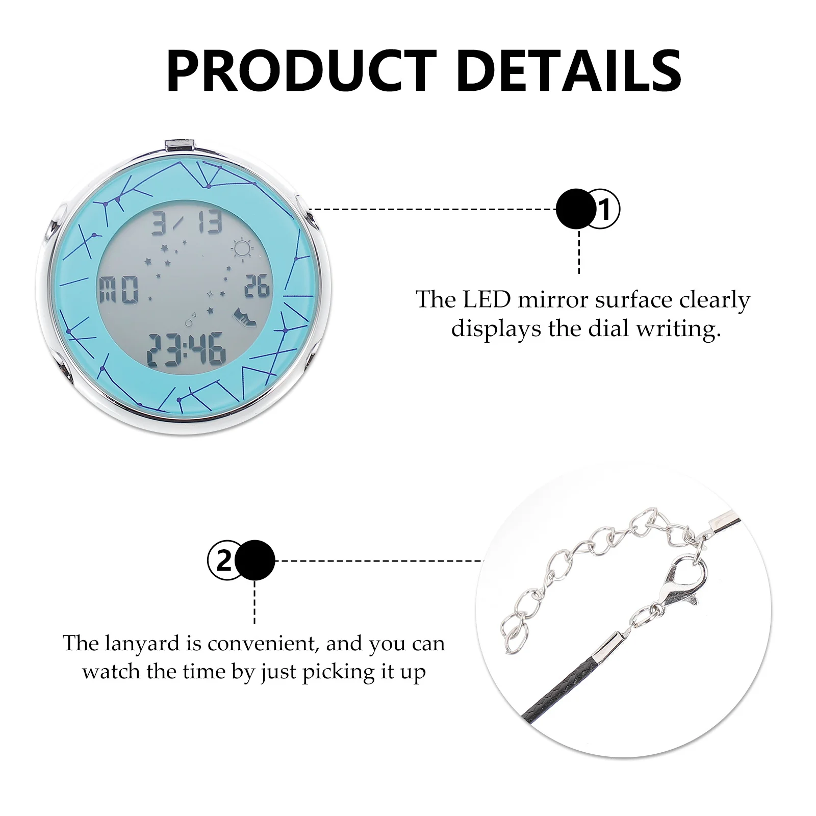Электронные подвесные цифровые подвесные часы на шею для студентов - Фотография_5