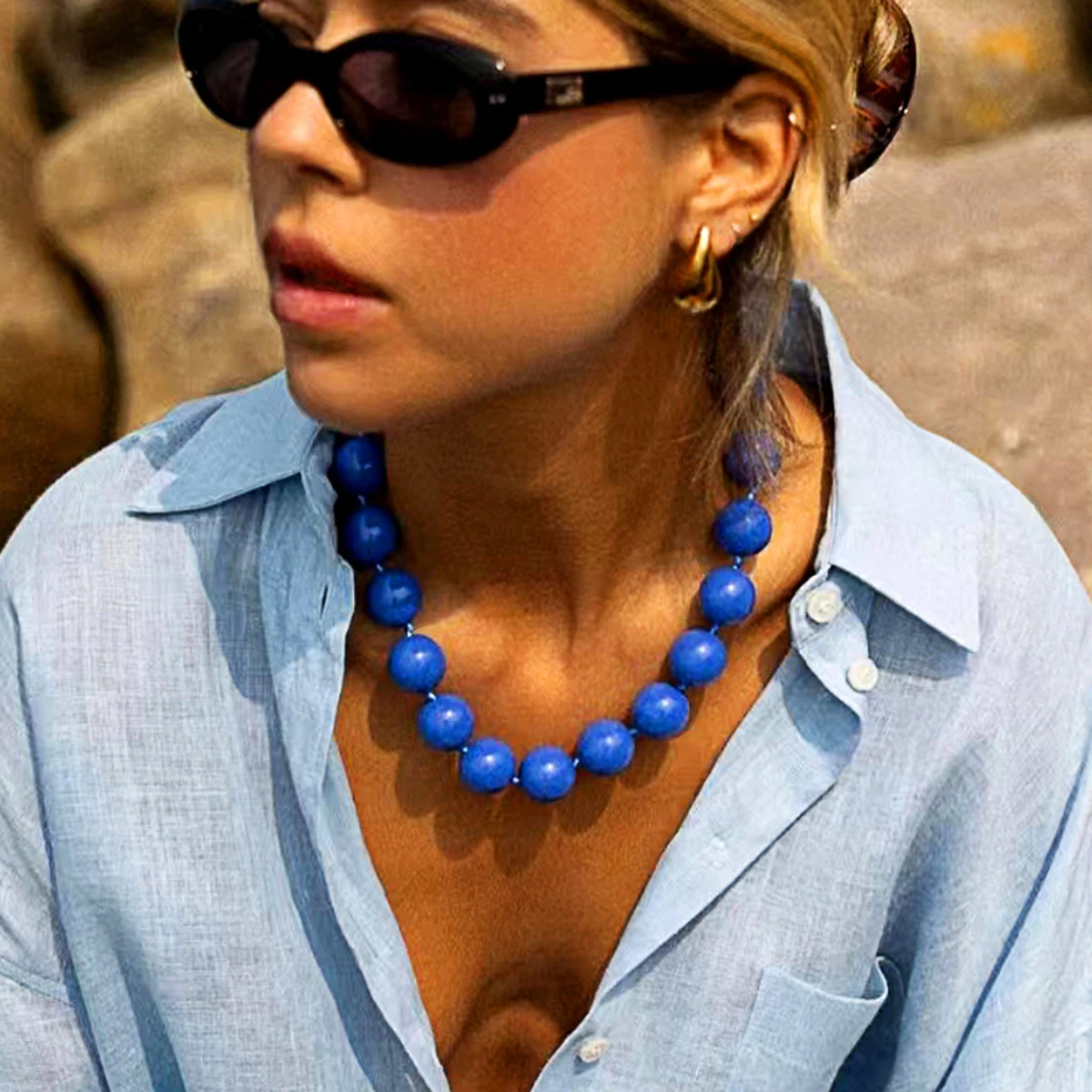 Docona богемное круглое красочное ожерелье из бисера для женщин - Фотография_5