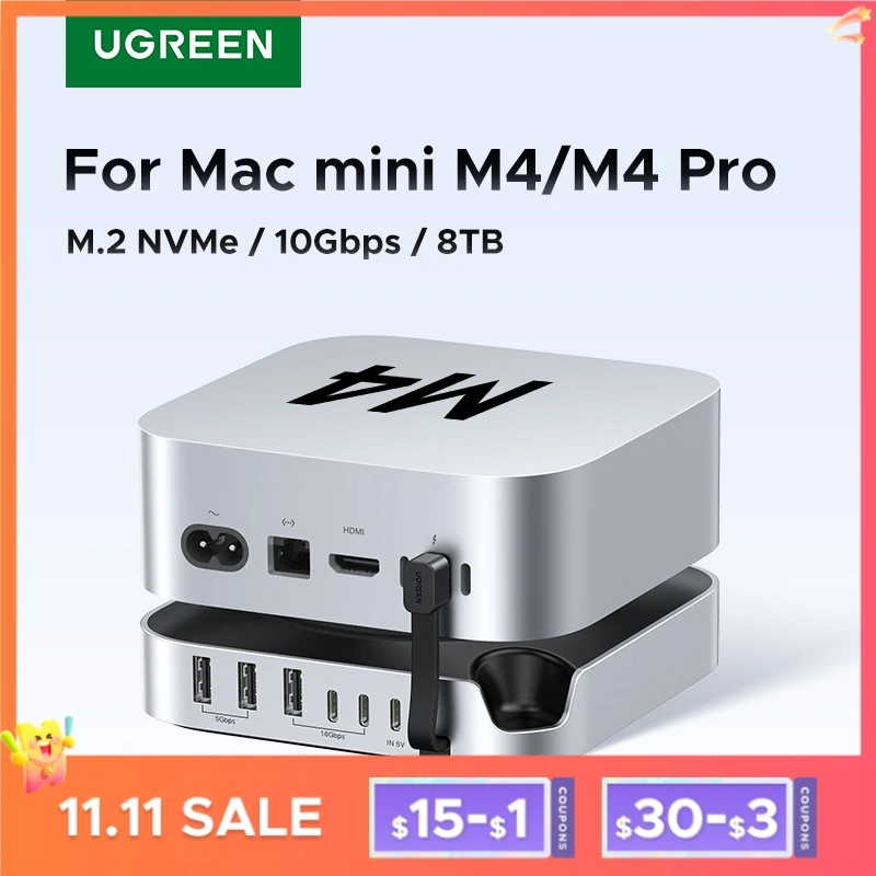 Док-станция ugreen usb-концентратор для mac mini m4 m4 pro m
