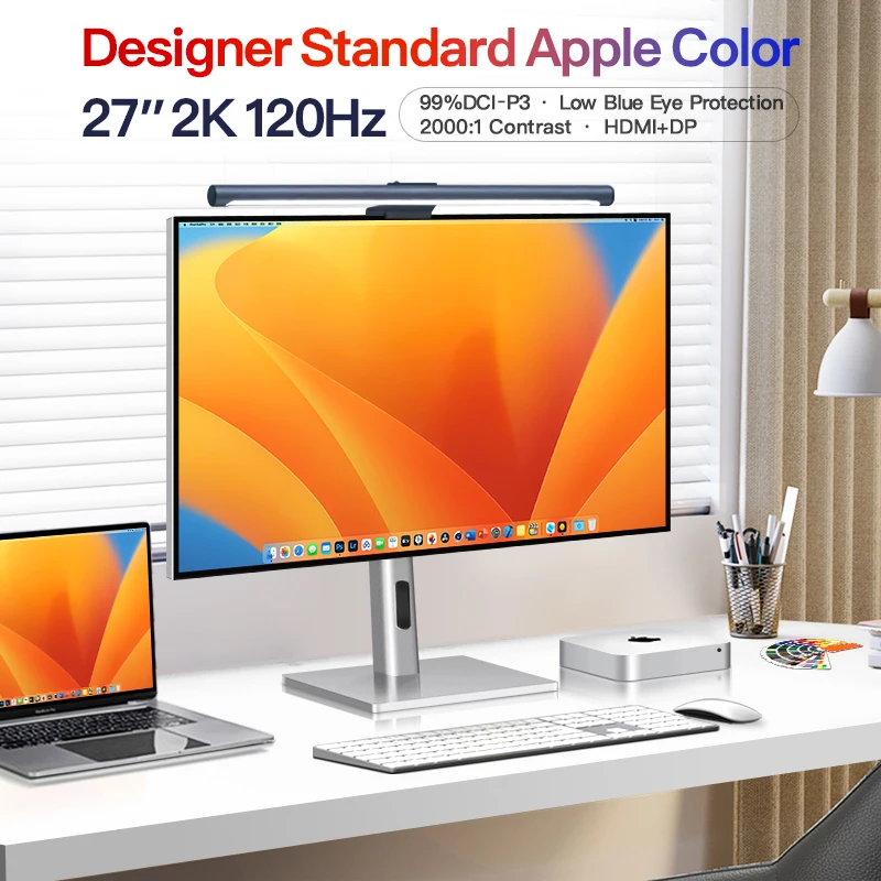 27-дюймовый 2k 120 гц dci-p3 99% вращающийся экран вверх и вниз
