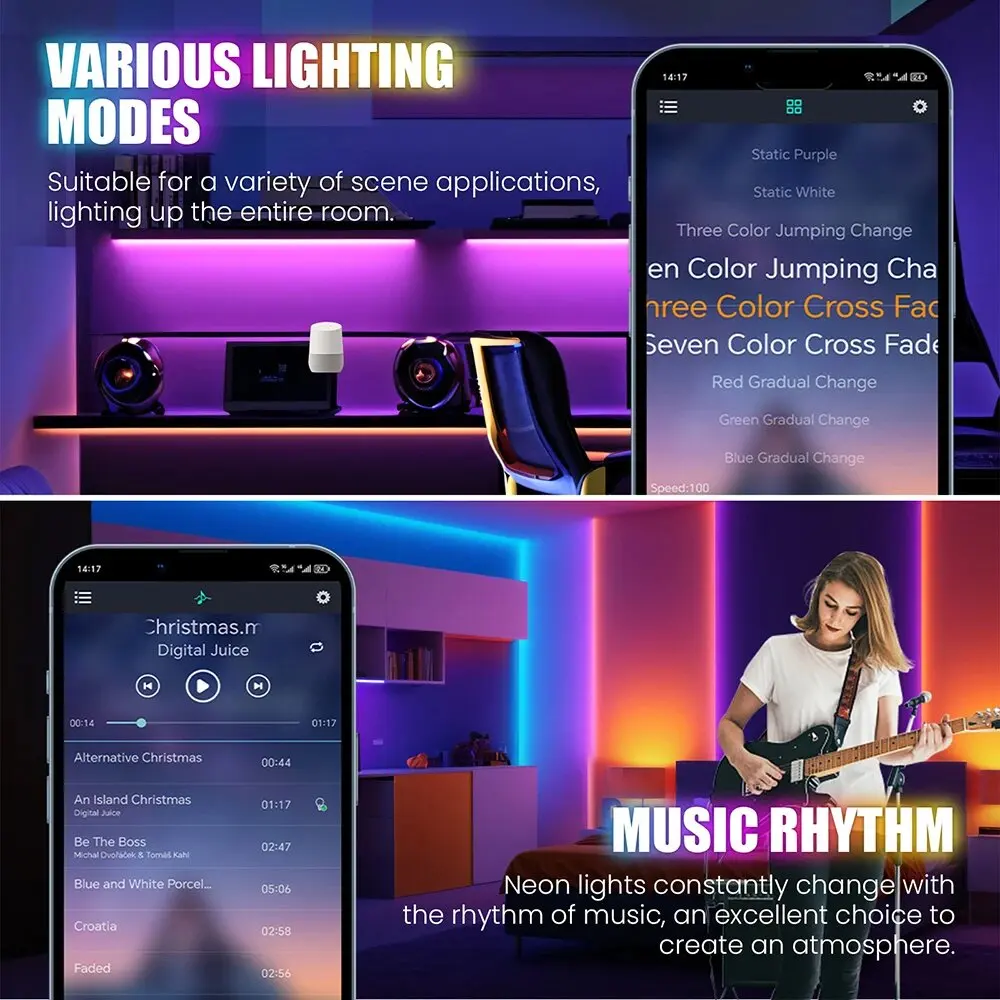 24 в rgb 5 м 10 м 20 м 30 м светодиодная - Фотография_5