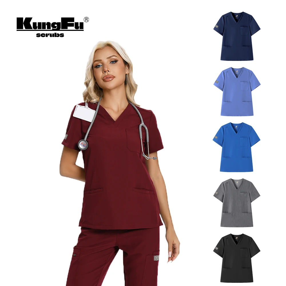 Kungfu scrubs футболка с v-образным вырезом