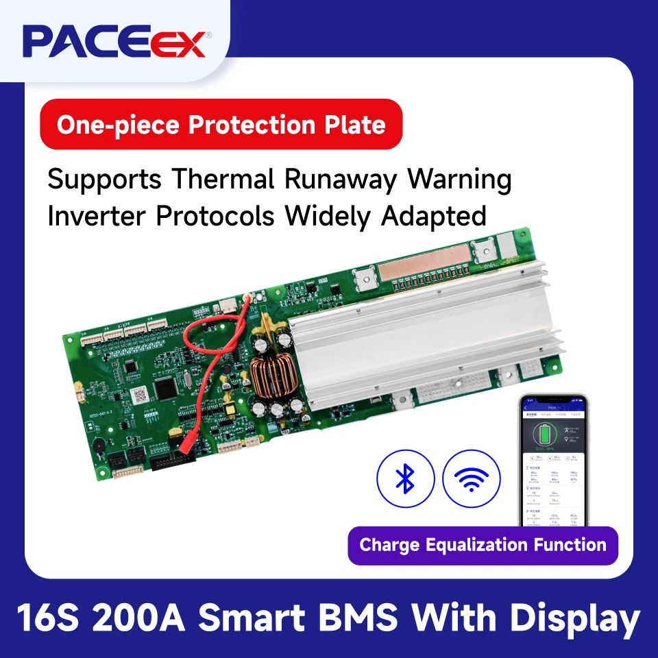 Paceex 16s 200a bms с цельной защитной
